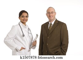 Woman doctor and businessman.