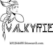 woman-warrior valkyrie in winged helmet woman-warrior valkyrie in winged helmet