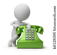 3, liten, folk, -, ringa, av, telefon