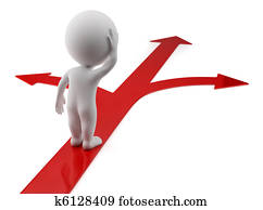 3d, mały, ludzie, -, droga, wybór