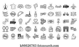 bundle of bastille day icons bundle of bastille day icons