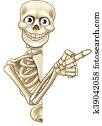 Cartoon Pointing Skeleton Cartoon Pointing Skeleton
