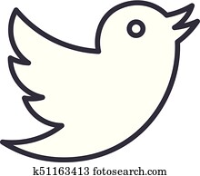 dove, twitter vector line icon, sign, illustration on background, editable strokes dove, twitter vector line icon, sign, illustration on background, editable strokes