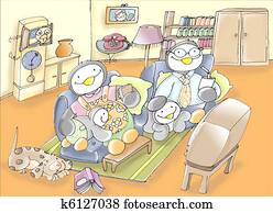 family of penguins in the room family of penguins in the room