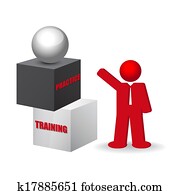 geschäftskonzept, mit, wörter, training, und, üben