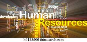 Human resources is bone background concept glowing