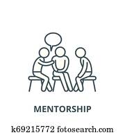 Mentorship vector line icon, linear concept, outline sign, symbol Mentorship vector line icon, linear concept, outline sign, symbol