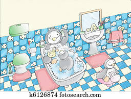 penguins in the bathroom penguins in the bathroom