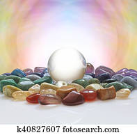 Crystal ball and healing crystals