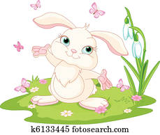 Easter bunny and butterflies Easter bunny and butterflies