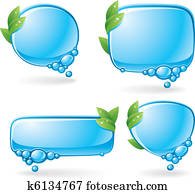 Eco speech bubble set