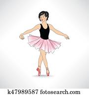 Girl dancing in ballet shoes and ballet tutu. Little ballerina i Girl dancing in ballet shoes and ballet tutu. Little ballerina i