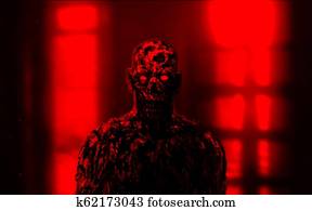 Grim red vampire face illustration Grim red vampire face illustration