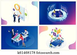 Isometric digital marketing strategy concept. Online business, internet marketing idea, office and finance objects, search engine optimisation, SEO, SMM, advertising. Vector illustration Isometric digital marketing strategy concept. Online business, internet marketing idea, office and finance objects, search engine optimisation, SEO, SMM, advertising. Vector illustration