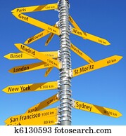 Milestone against blue sky