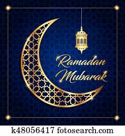 ramadan, mubarak, vetorial, ilustração