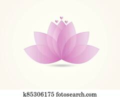 לוגו, לוטוס, פרח ורוד, איקון