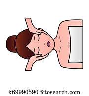 frau, massage, heilbad