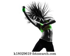 frau, trainieren, gesundheit, zumba, tanzen, silhouette frau, trainieren, gesundheit, zumba, tanzen, silhouette