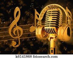 Gold vintage microphone Gold vintage microphone