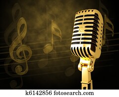 Gold vintage microphone Gold vintage microphone