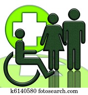 Handicapped person medical icon