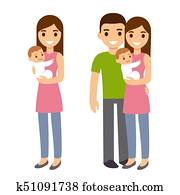 mutter vater, mit, baby mutter vater, mit, baby