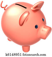 Piggy bank pink classic version