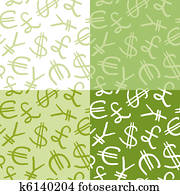 seamless pattern of currency symbol