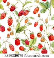 Watercolor strawberry pattern Watercolor strawberry pattern