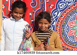 calle, vendedores, en, egipto