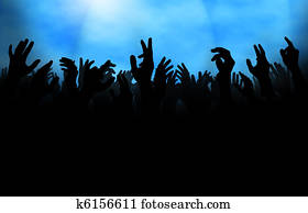Crowd with Raised Hand Crowd with Raised Hand