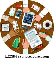 firma, un, contract., empresa / negocio, meeting.