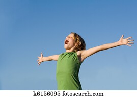 happy summer kid singing