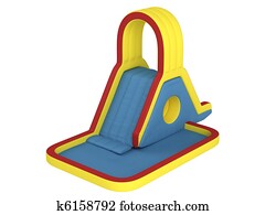 Inflatable children`s slide