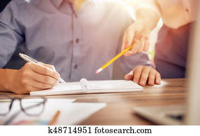 mann frau, arbeitende, in, büro