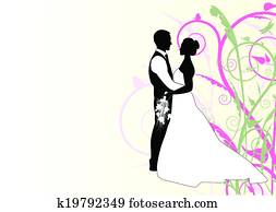 novia y novio, con, remolino