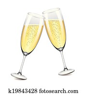 Two champagne glasses vector illustration Two champagne glasses vector illustration