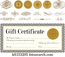 Vector Gold Seal and Certificate Set Vector Gold Seal and Certificate Set