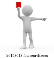 árbitro, mostrando, cartão vermelho