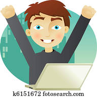 توج بالنجاح, رجل العمل, ب, أداة تعريف إنجليزية غير معروفة, laptop