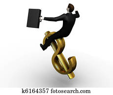 3d businessman tames dollar