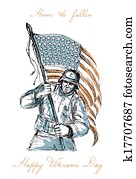 American Soldier Happy Veterans Day Greeting Card American Soldier Happy Veterans Day Greeting Card