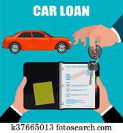 Approved car loan, vector