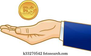 Brazilian Real on businessman hand