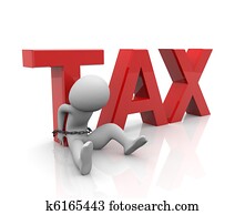 gebonden, taxpayer, met, ketting