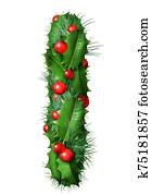 Holiday Font Letter I Isolated Holiday Font Letter I Isolated