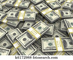 3d illustration of dollar banknotes 