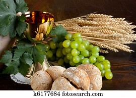 Bread and wine for communion Bread and wine for communion