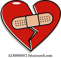 broken heart with band-aid broken heart with band-aid